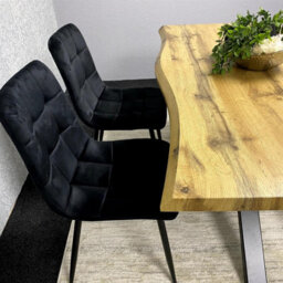 Kosy Koala Dining Table Set With 2 Black Velvet Chairs And Grey Velvet Bench Dining Room Furniture - thumbnail 2