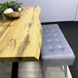 Kosy Koala Dining Table Set With 2 Black Velvet Chairs And Grey Velvet Bench Dining Room Furniture - thumbnail 4