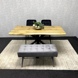 Kosy Koala Dining Table Set With 2 Black Velvet Chairs And Grey Velvet Bench Dining Room Furniture - thumbnail 9