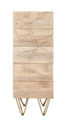 Buttercup Farm Light Gold Tall Chest Of Drawers - Solid Mango Wood - L40 X W45 X H120 Cm - thumbnail 4