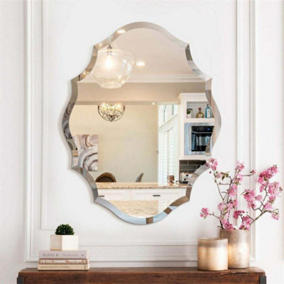 Artloge 56X71Cm Antique Floral Outcut Oval Wall Mirror Decorative Makeup Vanity Mirror - image 1