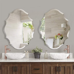 Artloge 56X71Cm Antique Floral Outcut Oval Wall Mirror Decorative Makeup Vanity Mirror - thumbnail 8