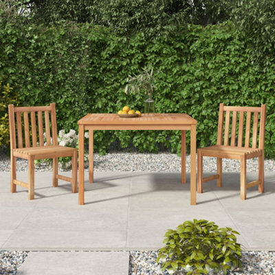 Berkfield 3 Piece Garden Dining Set Solid Wood Teak - image 1