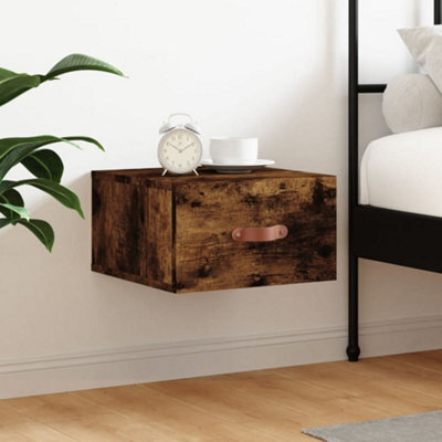 Berkfield Wall-Mounted Bedside Cabinet Smoked Oak 35X35X20 Cm - image 1