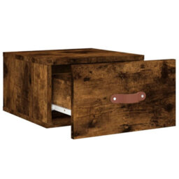 Berkfield Wall-Mounted Bedside Cabinet Smoked Oak 35X35X20 Cm - thumbnail 6