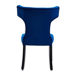 Darphe Set Of 2 Blue Velvet Dining Chairs With Wooden Legs, 58.5Cm(W) X 58Cm(D) X 90Cm(H) - thumbnail 6