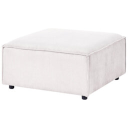 Wyld And Coco Element Off-White Corduroy Square Ottoman 86 X 86 Cm With Black Legs - thumbnail 1