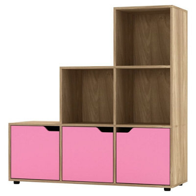 Urbn-Living 6-Cube Step Shelving Unit With Wooden Door - image 1