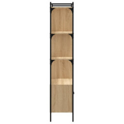 Walplus Bookcase With Doors Sonoma Oak 76.5X30X154.5 Cm Engineered Wood - thumbnail 6