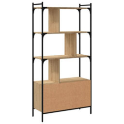 Walplus Bookcase With Doors Sonoma Oak 76.5X30X154.5 Cm Engineered Wood - thumbnail 7