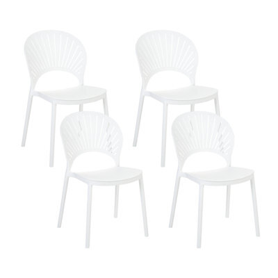Beliani Set Of 4 Garden Chairs Ostia White - image 1