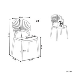 Beliani Set Of 4 Garden Chairs Ostia White - thumbnail 3