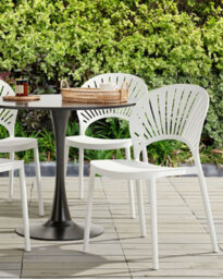 Beliani Set Of 4 Garden Chairs Ostia White - thumbnail 2