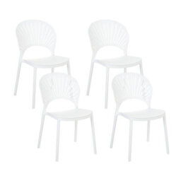 Beliani Set Of 4 Garden Chairs Ostia White - thumbnail 1