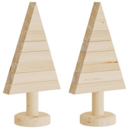 Berkfield Wooden Christmas Trees For Decoration 2 Pcs 30 Cm Solid Wood Pine - thumbnail 2