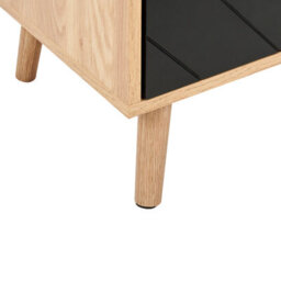 Beliani Nordic Living Sideboard Black And Light Wood 2-Door With Internal Shelf - W76 X D40 X H84Cm - thumbnail 7