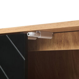 Beliani Nordic Living Sideboard Black And Light Wood 2-Door With Internal Shelf - W76 X D40 X H84Cm - thumbnail 8