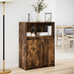 Berkfield Sideboard With Led Smoked Oak 72X34X100 Cm Engineered Wood - thumbnail 4