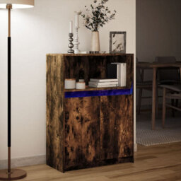 Berkfield Sideboard With Led Smoked Oak 72X34X100 Cm Engineered Wood - thumbnail 5
