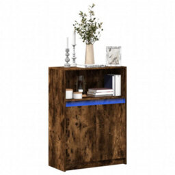 Berkfield Sideboard With Led Smoked Oak 72X34X100 Cm Engineered Wood - thumbnail 1