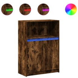 Berkfield Sideboard With Led Smoked Oak 72X34X100 Cm Engineered Wood - thumbnail 2
