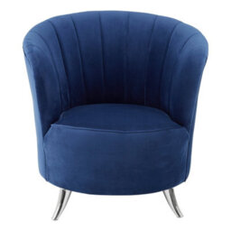 Orsina Blue Tub Chair, Stylish Office Chair, Classy Velvet Chair, Round Velvet Upholstery Chair For Lounge - thumbnail 4