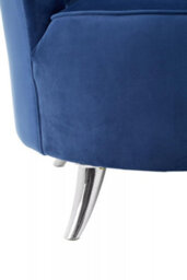 Orsina Blue Tub Chair, Stylish Office Chair, Classy Velvet Chair, Round Velvet Upholstery Chair For Lounge - thumbnail 8