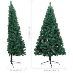 Berkfield Artificial Half Christmas Tree With Stand Green 120 Cm Pvc - thumbnail 8