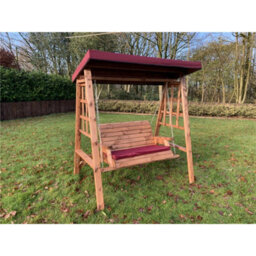 Marlborough Traditional Brighton Two Seater Swing With 1 X Bench Cushion Burgundy & 1 X Scatter Cushion Burgundy - thumbnail 2