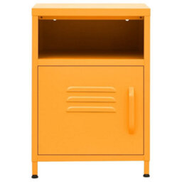 Berkfield Nightstand Mustard Yellow 35X35X51 Cm Steel - thumbnail 3