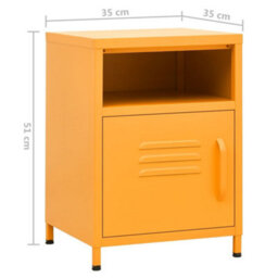 Berkfield Nightstand Mustard Yellow 35X35X51 Cm Steel - thumbnail 9