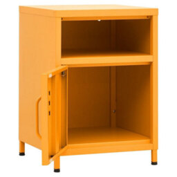 Berkfield Nightstand Mustard Yellow 35X35X51 Cm Steel - thumbnail 6