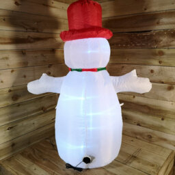 Samuel Alexander 4Ft (120Cm) Light Up Inflatable Christmas Snowman Decoration With White Leds - thumbnail 6