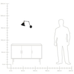 Beliani Auralux Set Of 2 Black Iron Wall Lamps With Adjustable Arms And Cone Shades - Industrial Matt Finish - thumbnail 9