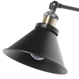 Beliani Auralux Set Of 2 Black Iron Wall Lamps With Adjustable Arms And Cone Shades - Industrial Matt Finish - thumbnail 6