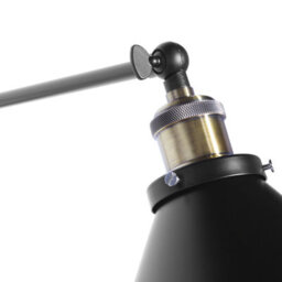 Beliani Auralux Set Of 2 Black Iron Wall Lamps With Adjustable Arms And Cone Shades - Industrial Matt Finish - thumbnail 7