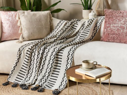 Beliani Blanket Unnao Cotton 130 X 180 Cm White - thumbnail 2