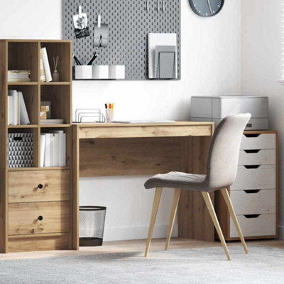 Berkfield Writing Desk Artisan Oak Engineered Wood 100 X 40 X 76 Cm - image 1