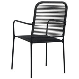 Garden Chairs 4 Pcs Cotton Rope And Steel Black - thumbnail 5