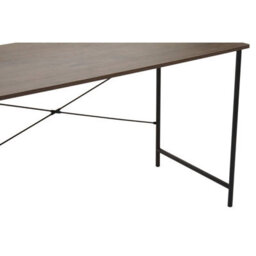 Orsina Dark Oak Desk With Black Metal Frame,office Desk,multipurpose Writing Table,desk With Cross Pattern - thumbnail 7