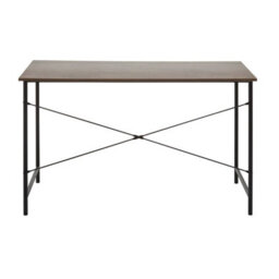 Orsina Dark Oak Desk With Black Metal Frame,office Desk,multipurpose Writing Table,desk With Cross Pattern - thumbnail 4
