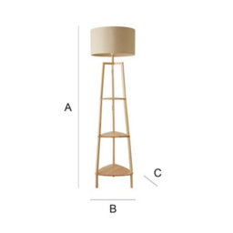Valuelights Hiru Natural 3 Tier Shelf Floor Lamp With Cream Shade - thumbnail 9