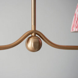 Loops Stylish 2-Pack Brushed Brass Ceiling Pendant Lights With Coral Pink Shades - thumbnail 6