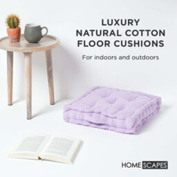 Homescapes Cotton Mauve Floor Cushion, 50 X 50 Cm - thumbnail 2