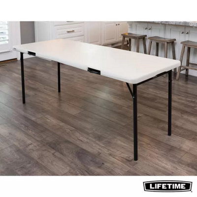 Lifetime 6Ft Fold-In-Half Commercial Grade Table Seats 8, Auto-Lock Folding Design, Indoor & Outdoor Use, Hdpe Top - image 1