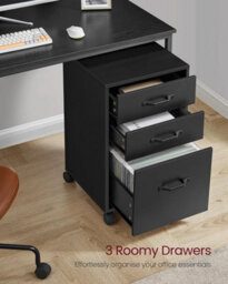 Songmics File Cabinet With 3 Drawers, Rolling Office Filing Cabinet With Wheels, For A4, Letter Sized Documents, Hanging File Folders - thumbnail 7