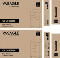 Songmics File Cabinet With 3 Drawers, Rolling Office Filing Cabinet With Wheels, For A4, Letter Sized Documents, Hanging File Folders - thumbnail 6