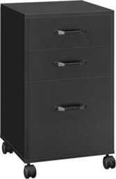 Songmics File Cabinet With 3 Drawers, Rolling Office Filing Cabinet With Wheels, For A4, Letter Sized Documents, Hanging File Folders - thumbnail 2