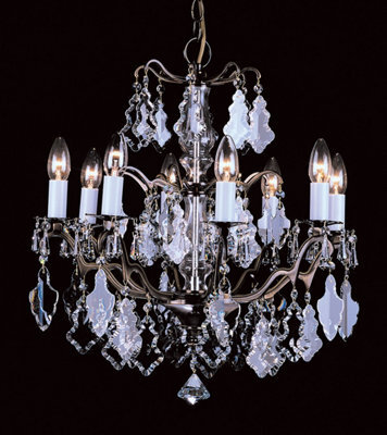 Luminosa Lighting Luminosa Louvre Antique Brass Crystal 8 Arm Chandelier