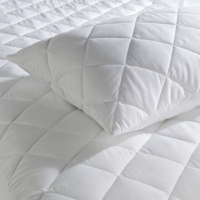 Just So Home Zipped 100% Pure All Cotton Cover And Fill Quilted Pillow Protector